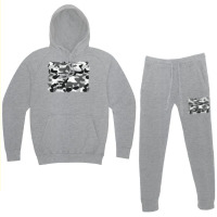 Black And White Camouflage Hoodie & Jogger Set | Artistshot