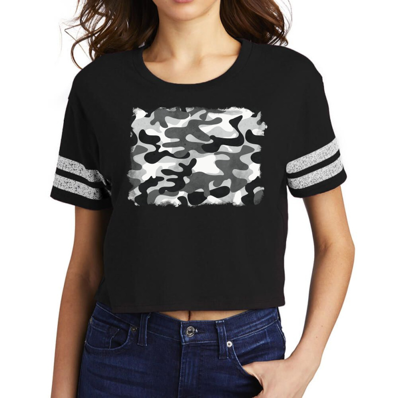 Black And White Camouflage Scorecard Crop Tee by BarkalooDesign | Artistshot