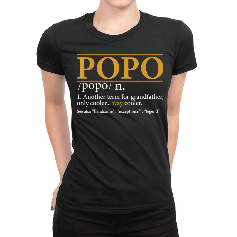 Mens Funny Popo Definition Fathers Day Gift Grandp Ladies Fitted T-Shirt by fieyzacik | Artistshot