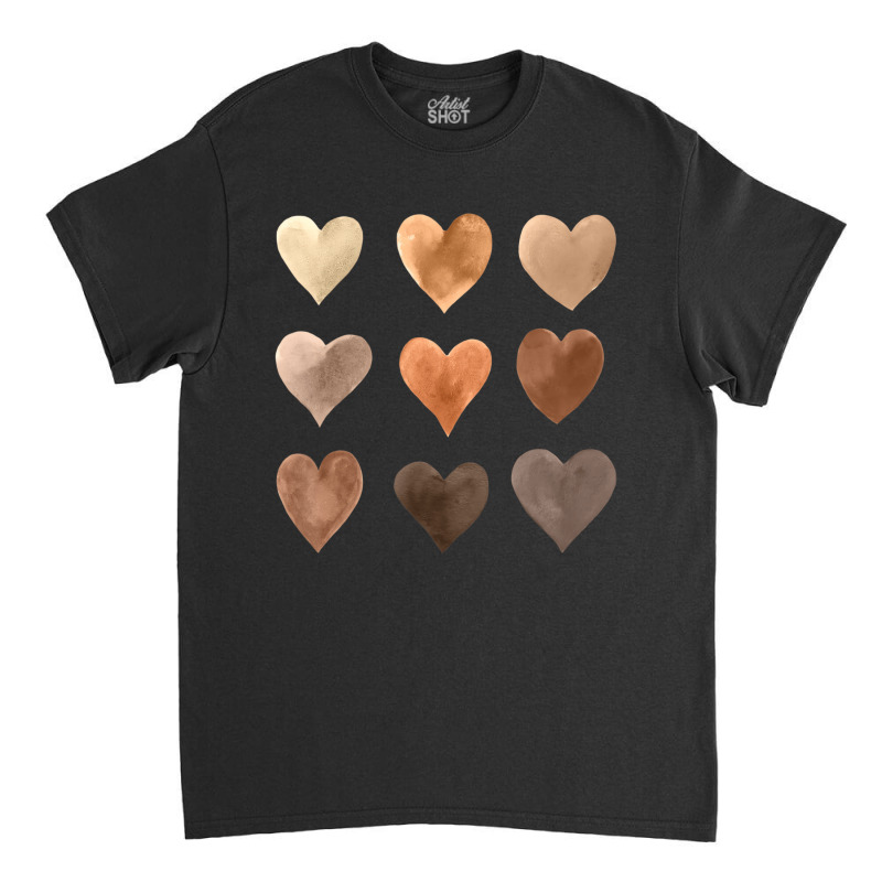 Diversity Heart Skin Tones Black Kindness Melanin Classic T-shirt | Artistshot