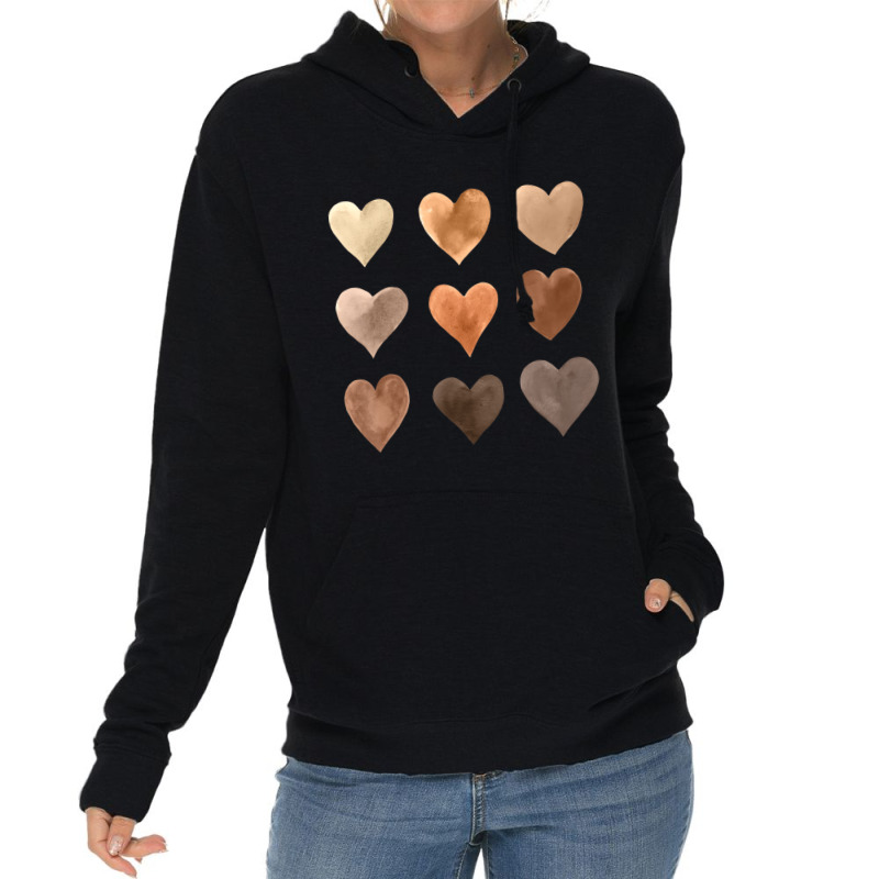 Diversity Heart Skin Tones Black Kindness Melanin Lightweight Hoodie | Artistshot