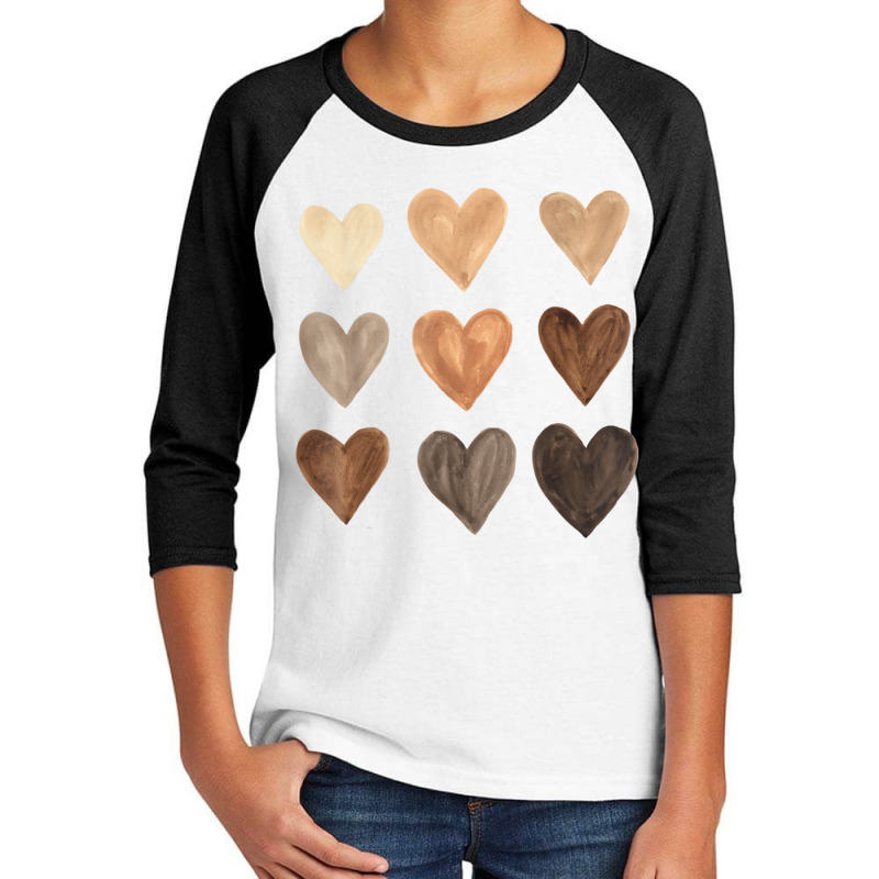 Diversity Heart Skin Tones Black Pride Melanin Kin Youth 3/4 Sleeve | Artistshot