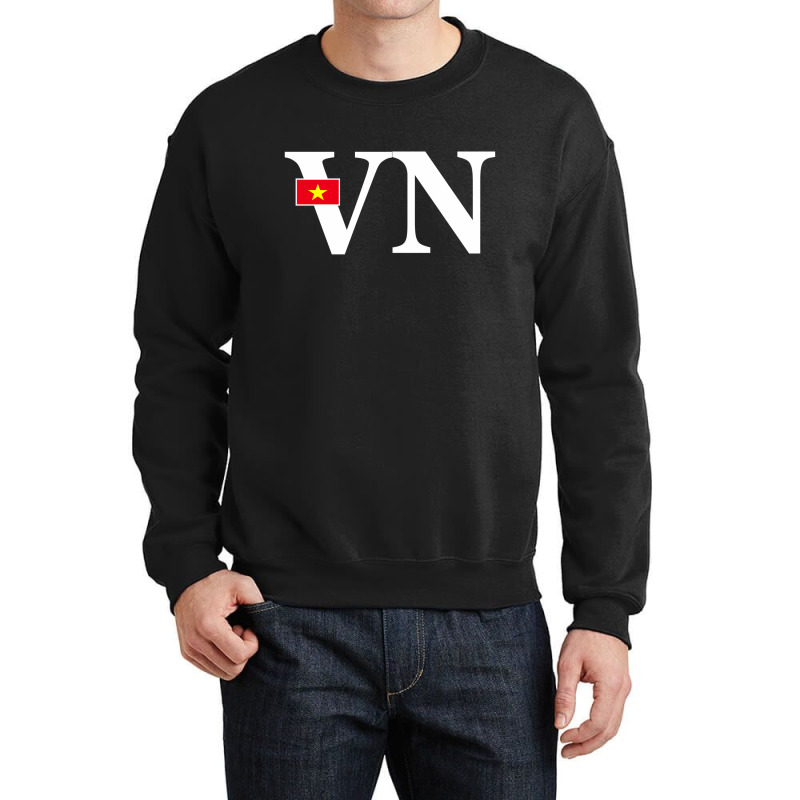 Vietnam Flag And Country Initials Crewneck Sweatshirt by cidolopez | Artistshot