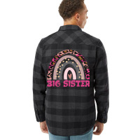 Big Sister Funny Gift Leopard Rainbow Fun Design G Flannel Shirt | Artistshot