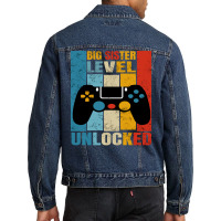 Big Sister Level Unlocked Funny Gamer Girl Gaming Men Denim Jacket | Artistshot