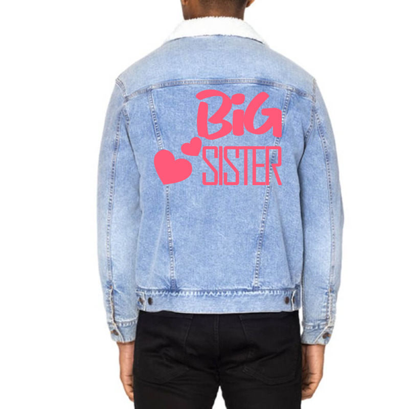 Big Sister Retro Tumblr Unisex Sherpa-Lined Denim Jacket by holatellids | Artistshot