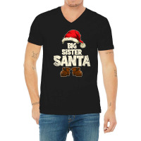 Funny Big Sister Santa Festive Family Christmas Ma V-neck Tee | Artistshot