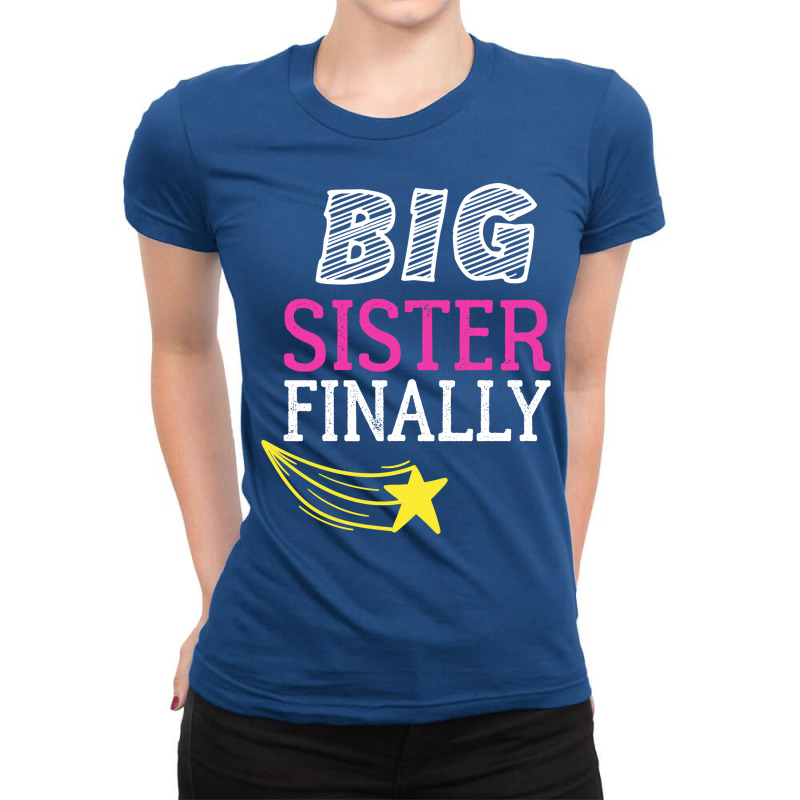 Big Sister Finally Funny Brothers Boygirl Aestheti Ladies Fitted T-Shirt by tsusebdertih | Artistshot