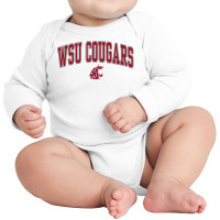 Washington State Cougars Arch Over White Officiall Long Sleeve Baby Bodysuit | Artistshot