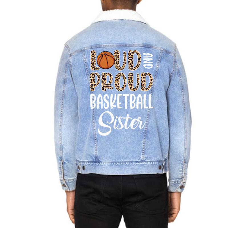 Leopard Loud Proud American Basketball Sister Fami Unisex Sherpa-lined Denim Jacket | Artistshot