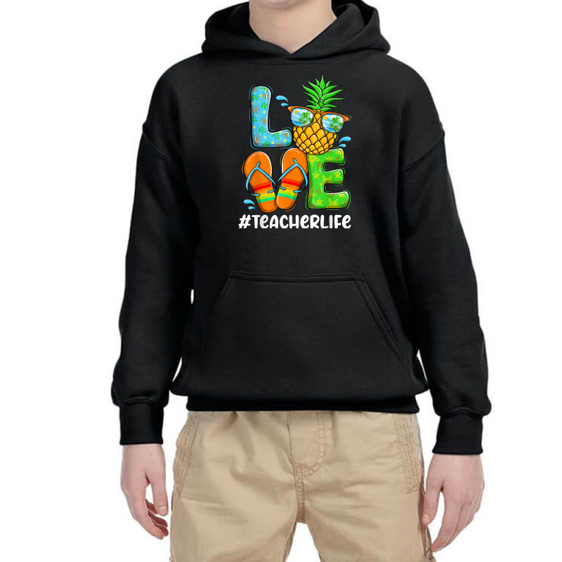 Love Teacher Life Chritsmas In July Summer Pineapp Youth Hoodie | Artistshot