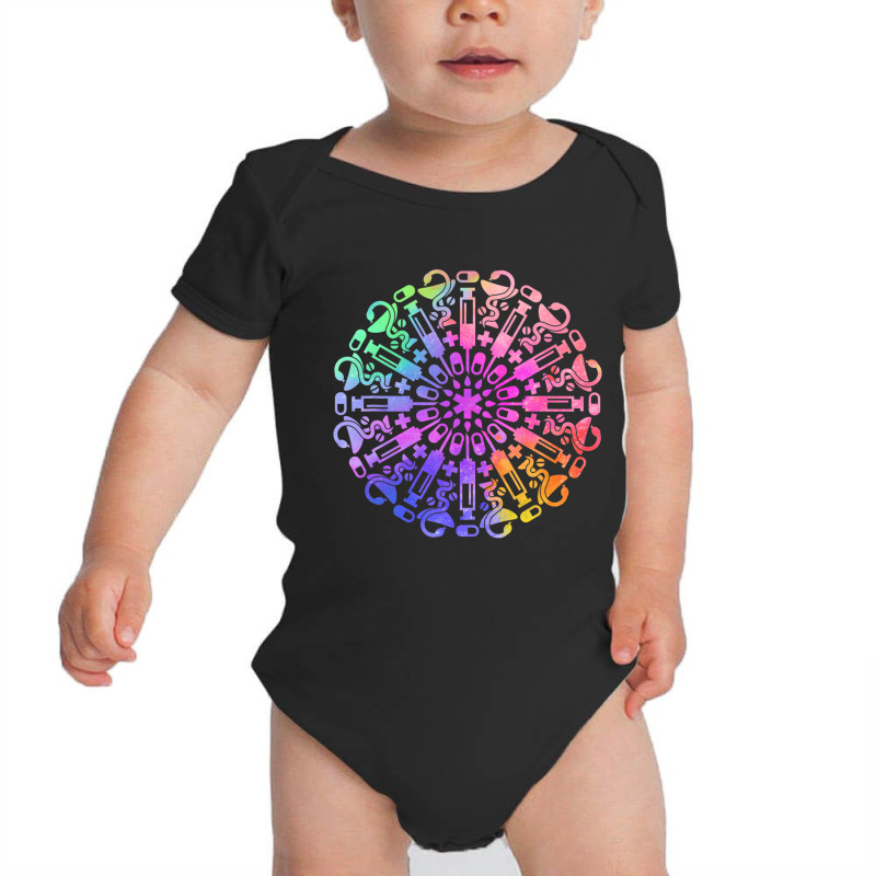 Mandala Doctor Registered Nurse Rn Lpn Nursing Med Baby Bodysuit | Artistshot