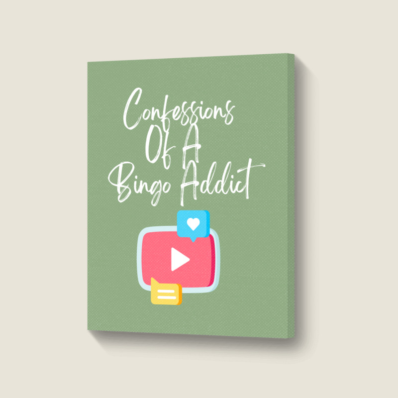 Confessions Of A Bingo Addict Chic Youtube Hipster Portrait Canvas Print | Artistshot