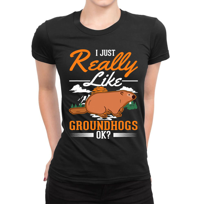 I Just Really Like Groundhogs Ok Marmot 1 Ladies Fitted T-Shirt by XAVIERESPREE | Artistshot