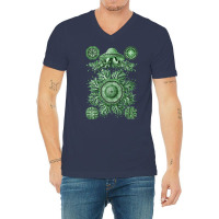 Ernst Haeckel Discomedusae Jellyfish Plate 28 Gree V-neck Tee | Artistshot