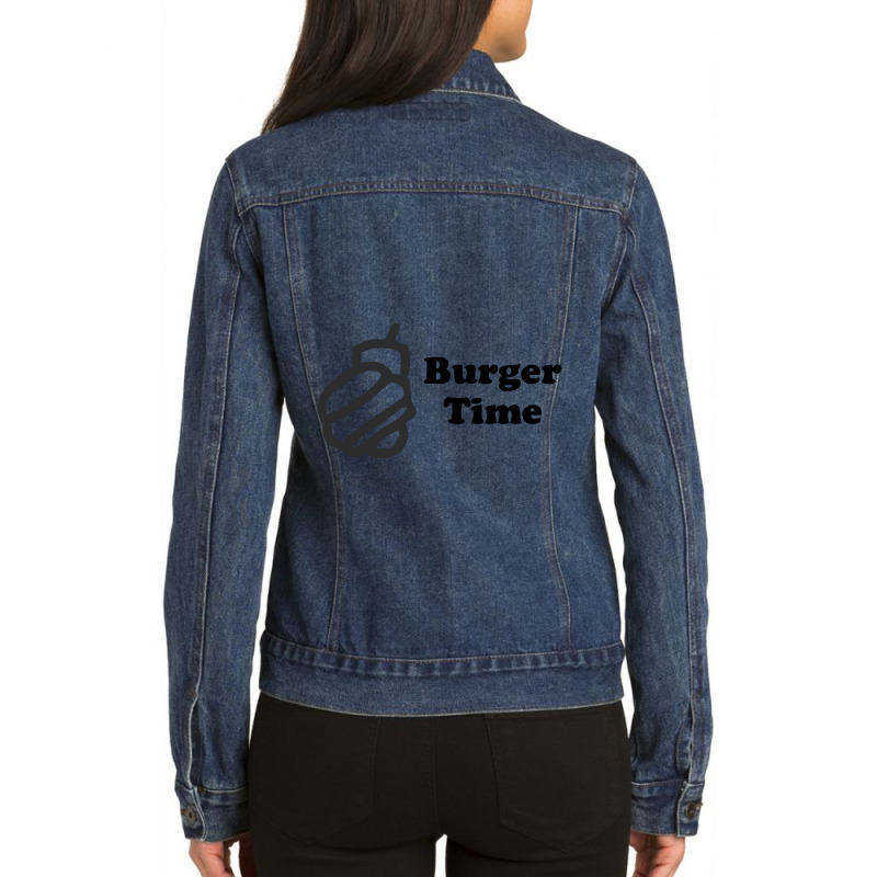 Burger Time Ladies Denim Jacket by TEMZY | Artistshot