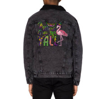 Mardi Gras Shirt Women Men Flamingo Carnival Costu Unisex Sherpa-lined Denim Jacket | Artistshot