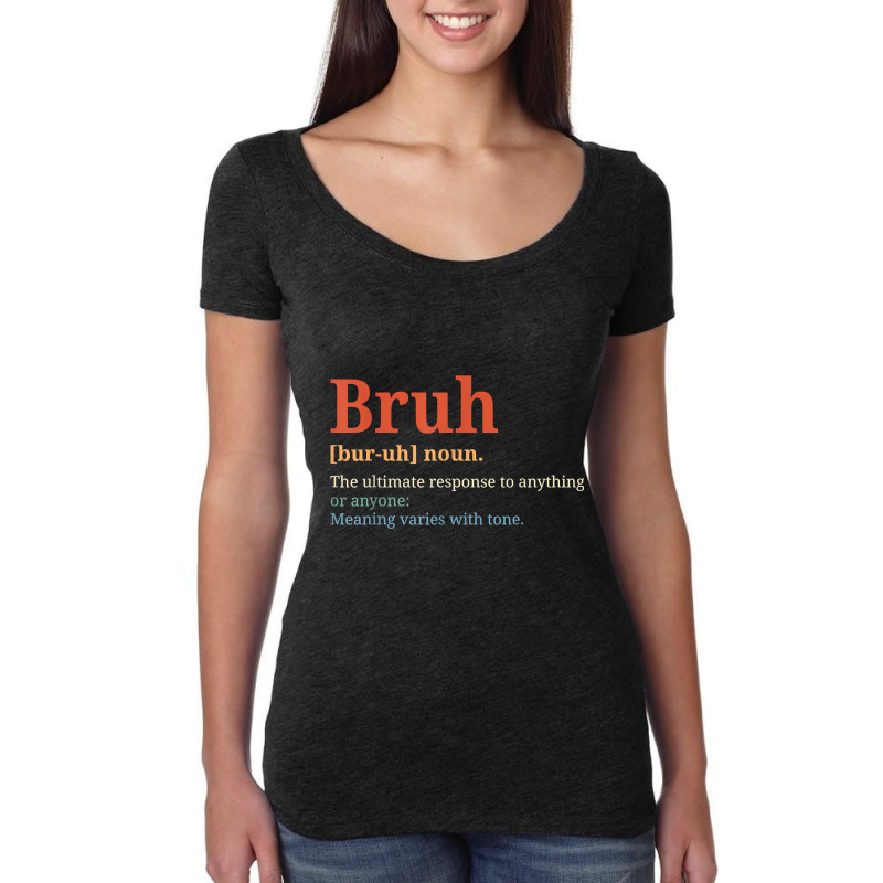 Funny Vintage Bruh Definition Brother T Shirt Women's Triblend Scoop T-shirt by worrekal | Artistshot