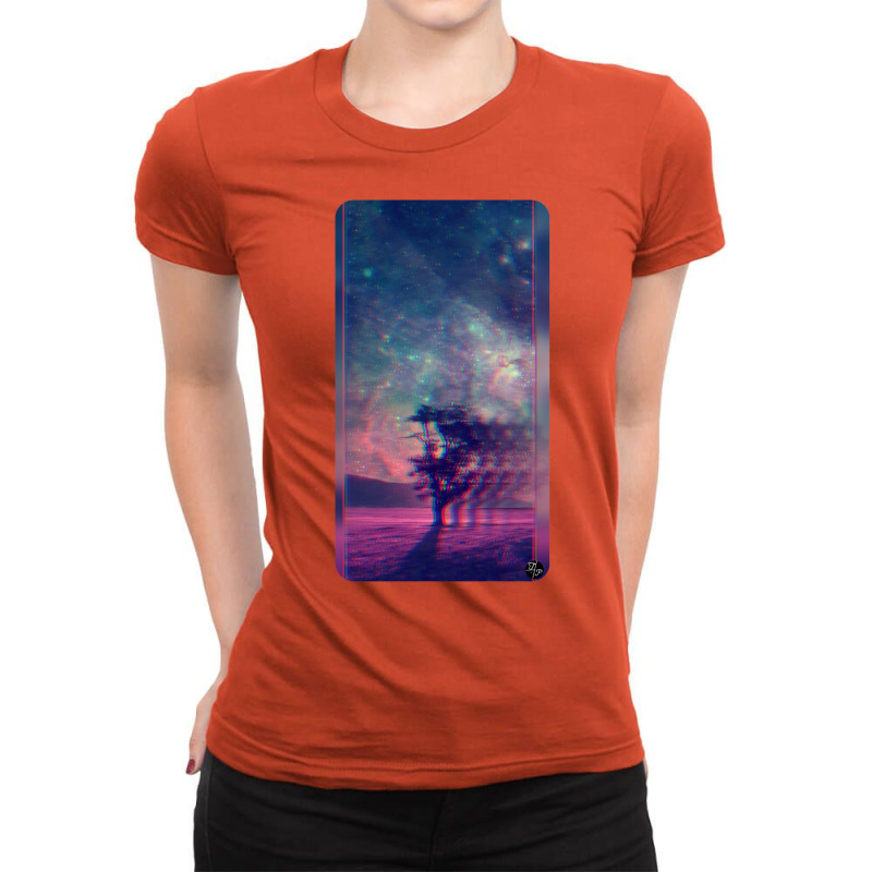 Laandscape Tree Design Ladies Fitted T-Shirt by feronwouwerl | Artistshot