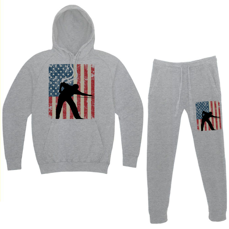 Vintage American Flag Billiards 4th Of July Hoodie & Jogger Set | Artistshot