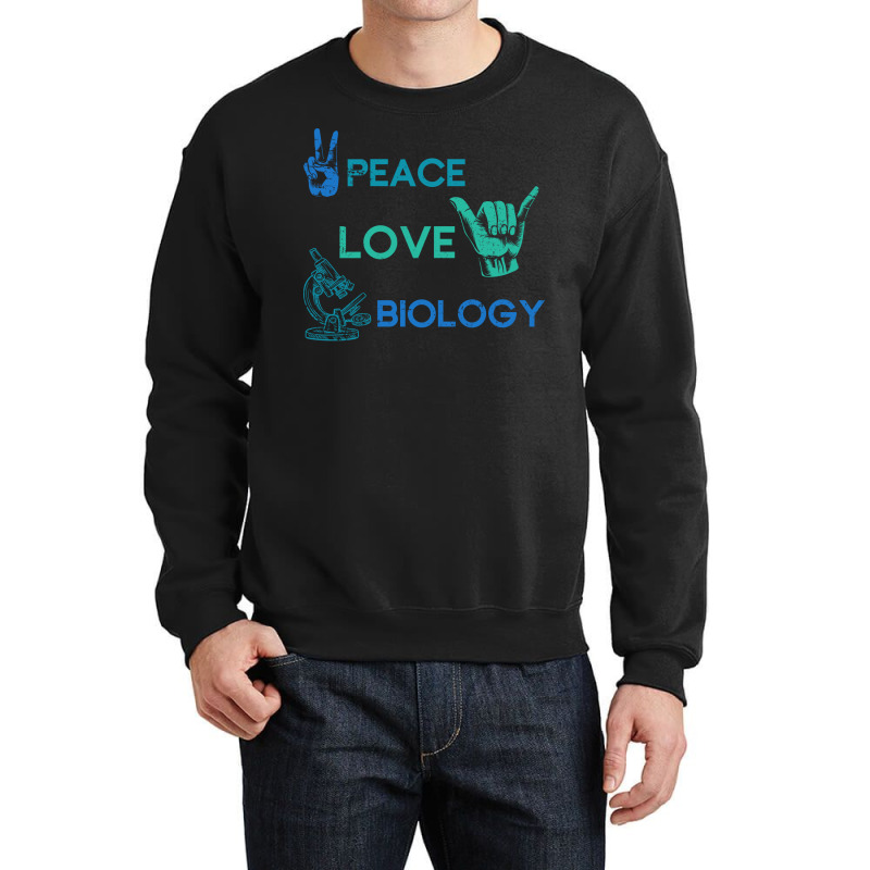 Peace Love Science Hippie Biology Girl Crewneck Sweatshirt by limverjobetg | Artistshot