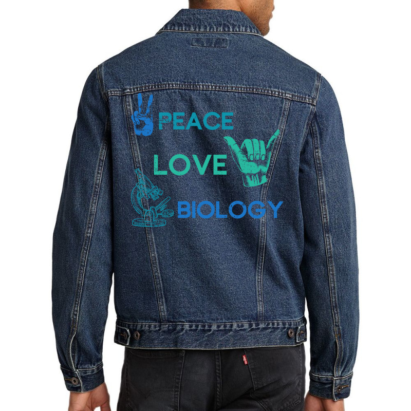 Peace Love Science Hippie Biology Girl Men Denim Jacket by limverjobetg | Artistshot