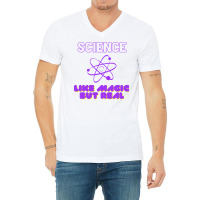 Science Like Magic But Real Yellow V-neck Tee | Artistshot