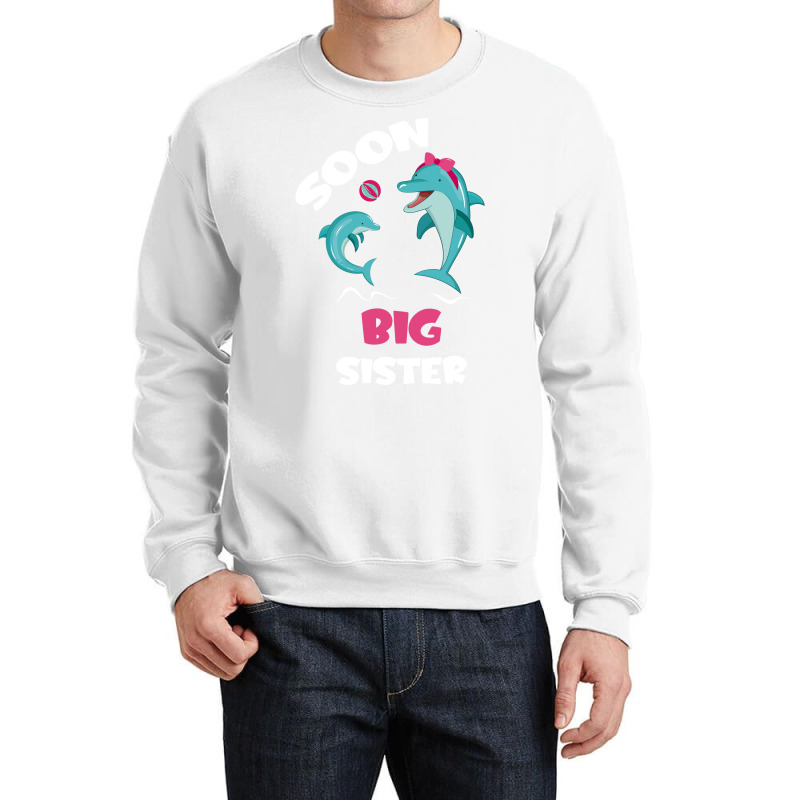 Soon Big Sister Dolphin Lover Red Crewneck Sweatshirt by kuranaszondyv | Artistshot