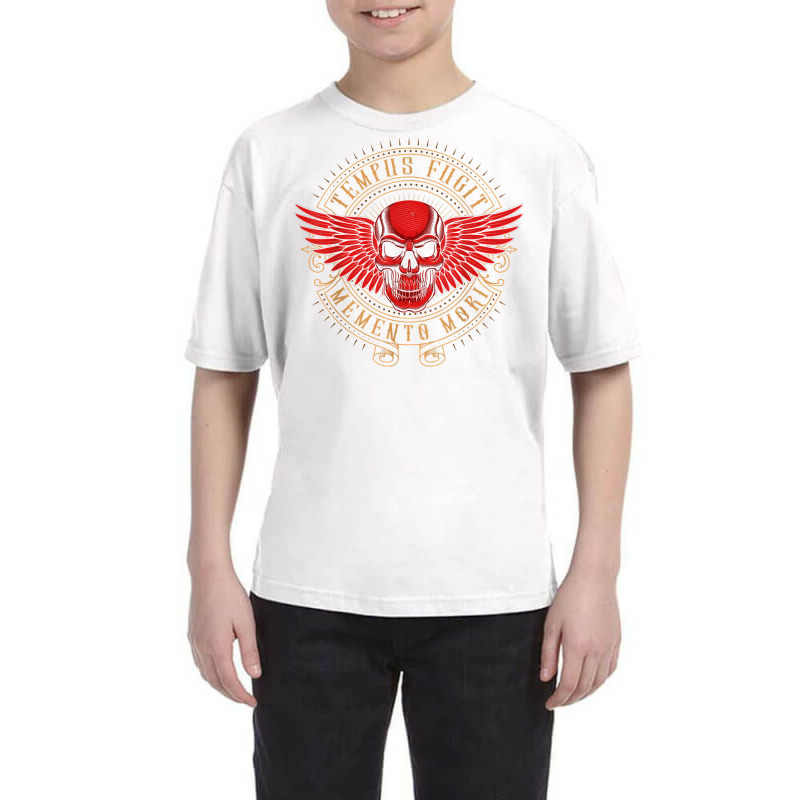 Tempus Fugit Memento Mori Latin Phrase T Shirt Youth Tee | Artistshot