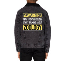 Warning About Zoology Zoologist Aesthetic Unisex Sherpa-lined Denim Jacket | Artistshot