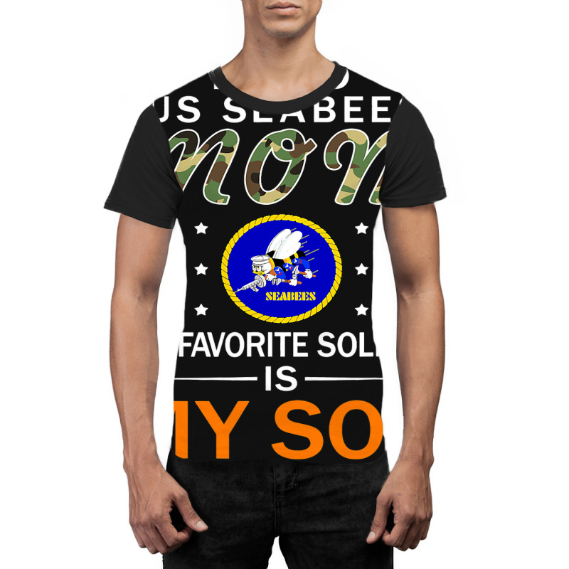 My Favorite Soldier Is My Sonproud Us Seas Mom Arm Graphic T-shirt | Artistshot