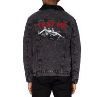 Text Me  Morse Code Key  Ham Radio T Shirt Unisex Sherpa-lined Denim Jacket | Artistshot