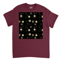 New Year Yellow Garlands On A Dark Background Classic T-shirt | Artistshot