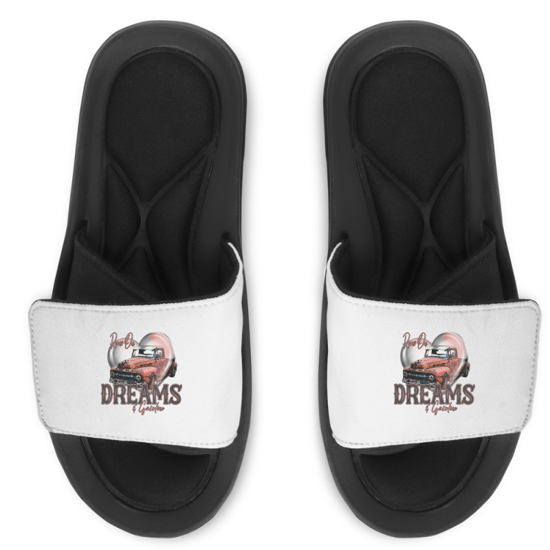 Runs On Dreams And Gasoline Farm Truck Retro Count Slide Sandal | Artistshot