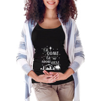 Oh Come Let Us Adore Him Christian Nativity Vintag Maternity Scoop Neck T-shirt | Artistshot