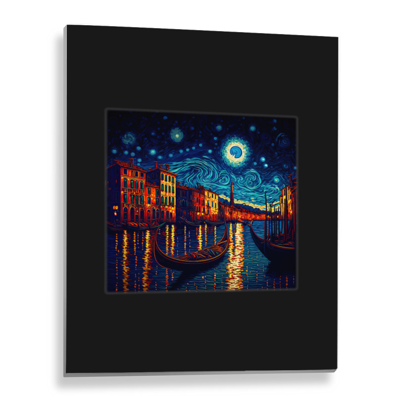 Surrealism Starry Night Grand Canal 1 Metal Print Vertical | Artistshot