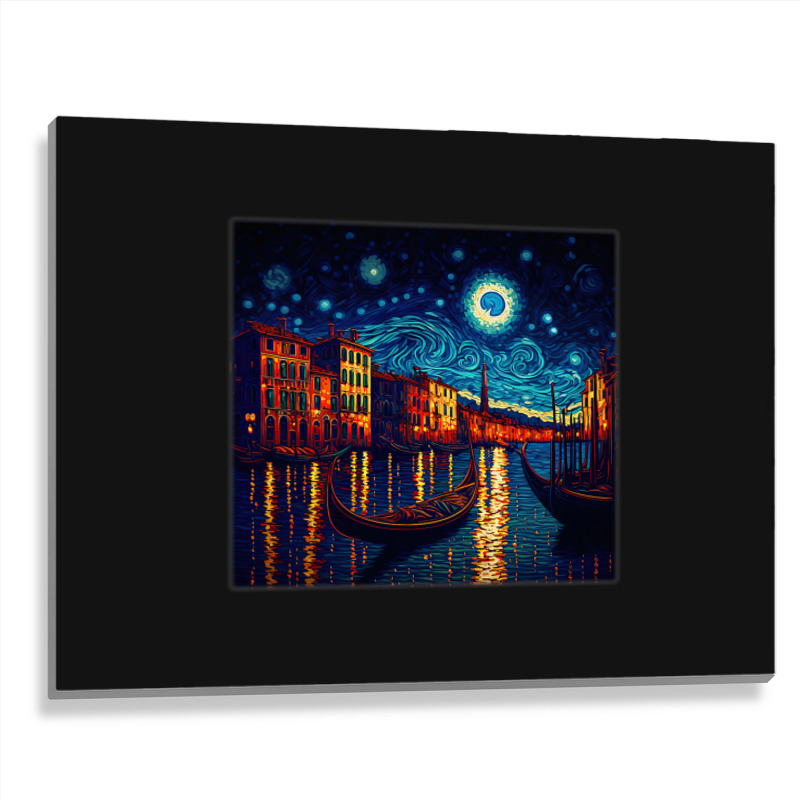 Surrealism Starry Night Grand Canal 1 Metal Print Horizontal | Artistshot