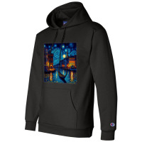 Surrealism Starry Night Grand Canal Champion Hoodie | Artistshot