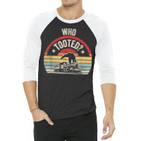 Retro Who Tooted Funny Train Lover Model Railroad 3/4 Sleeve Shirt | Artistshot