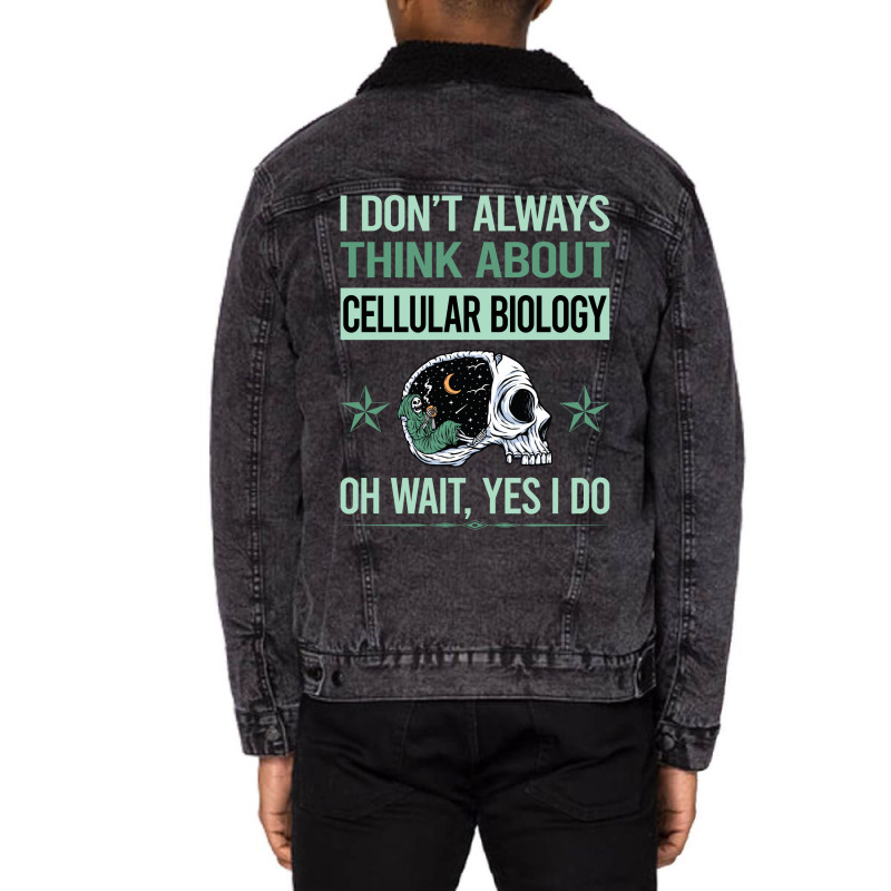 Funny Skeleton Yes I Do Cellular Biology Aesthetic Unisex Sherpa-lined Denim Jacket | Artistshot