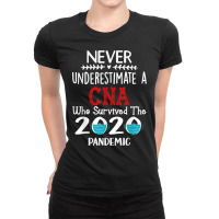 Never Underestimate A Cna Who Survived The 2020 Pa Ladies Fitted T-shirt | Artistshot