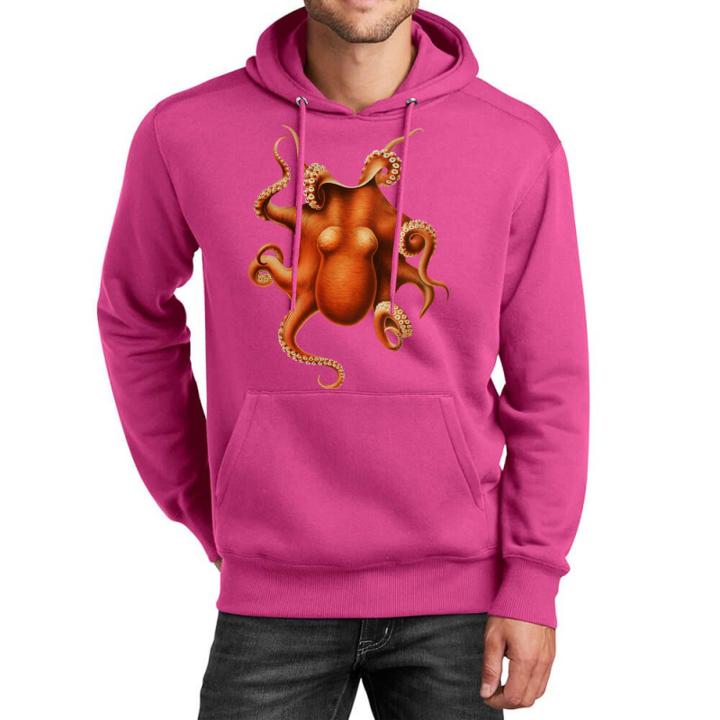 Vintage Red Octopus Blue Unisex Hoodie | Artistshot