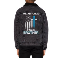 Pride U.s. Army   I'm A Proud Air Force Brother T Unisex Sherpa-lined Denim Jacket | Artistshot