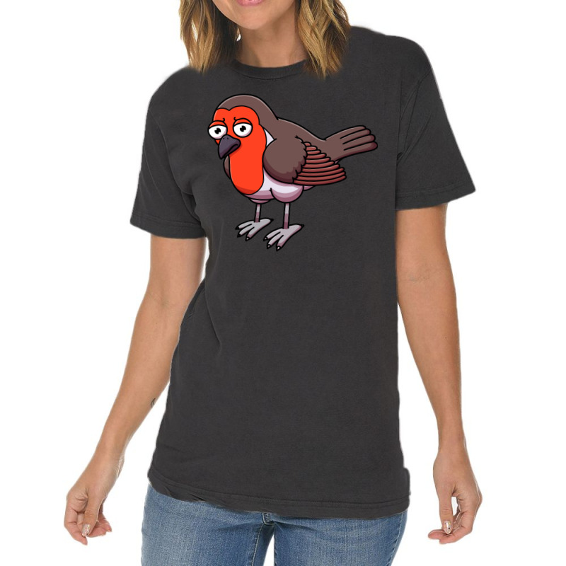 Sad Robin Bird Cartoon Music Vintage T-shirt | Artistshot