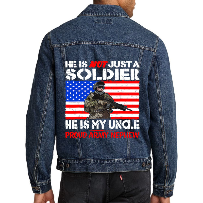 My Uncle Is A Soldier Hero Proud Army Nephew Milit Men Denim Jacket | Artistshot