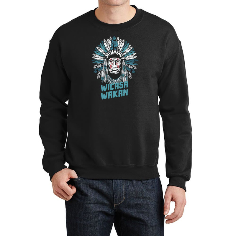 Native American Feather Headdress Wicasa Wakan Crewneck Sweatshirt | Artistshot