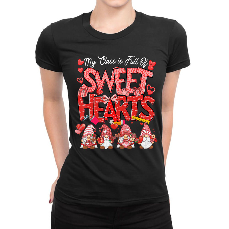 Sisters Before Misters Retro Galentine's Day Heart Ladies Fitted T-Shirt by heffopance | Artistshot