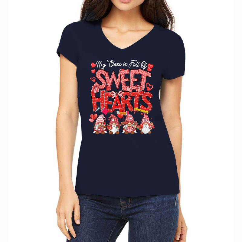 Sisters Before Misters Retro Galentine's Day Heart Women's V-Neck T-Shirt by heffopance | Artistshot