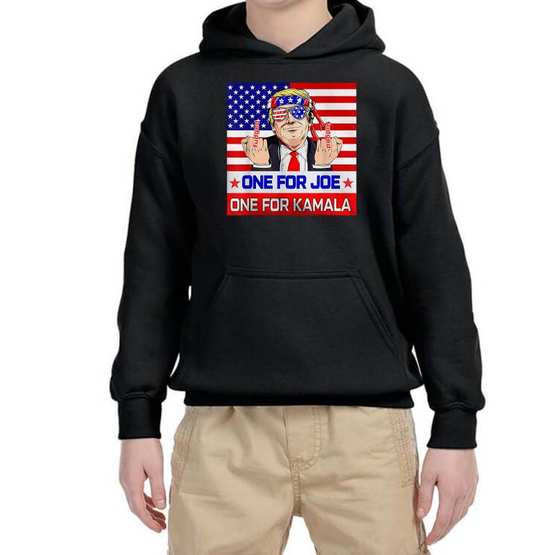 One For Joe One For Kamala Trump American Flag T S Youth Hoodie | Artistshot