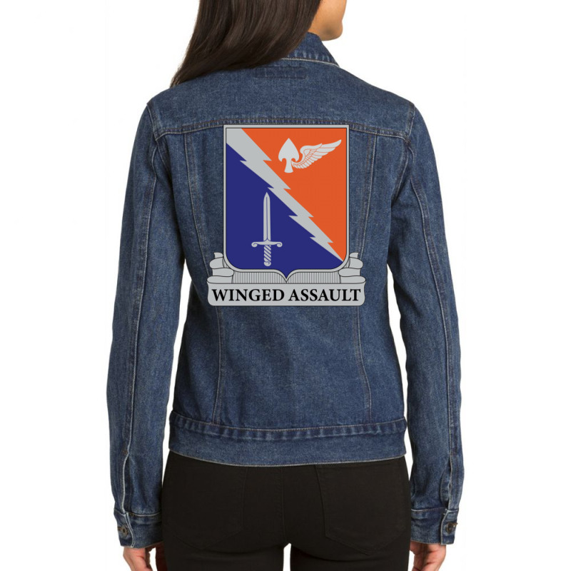 229th Aviation Regiment Winged Assault Ladies Denim Jacket by dlemoslaubo | Artistshot